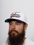 Бейсболка MITCHELL NESS арт. HHSS7289-LALYYPPPWHIT Los Angeles Lakers NBA (фиолетовый / белый)